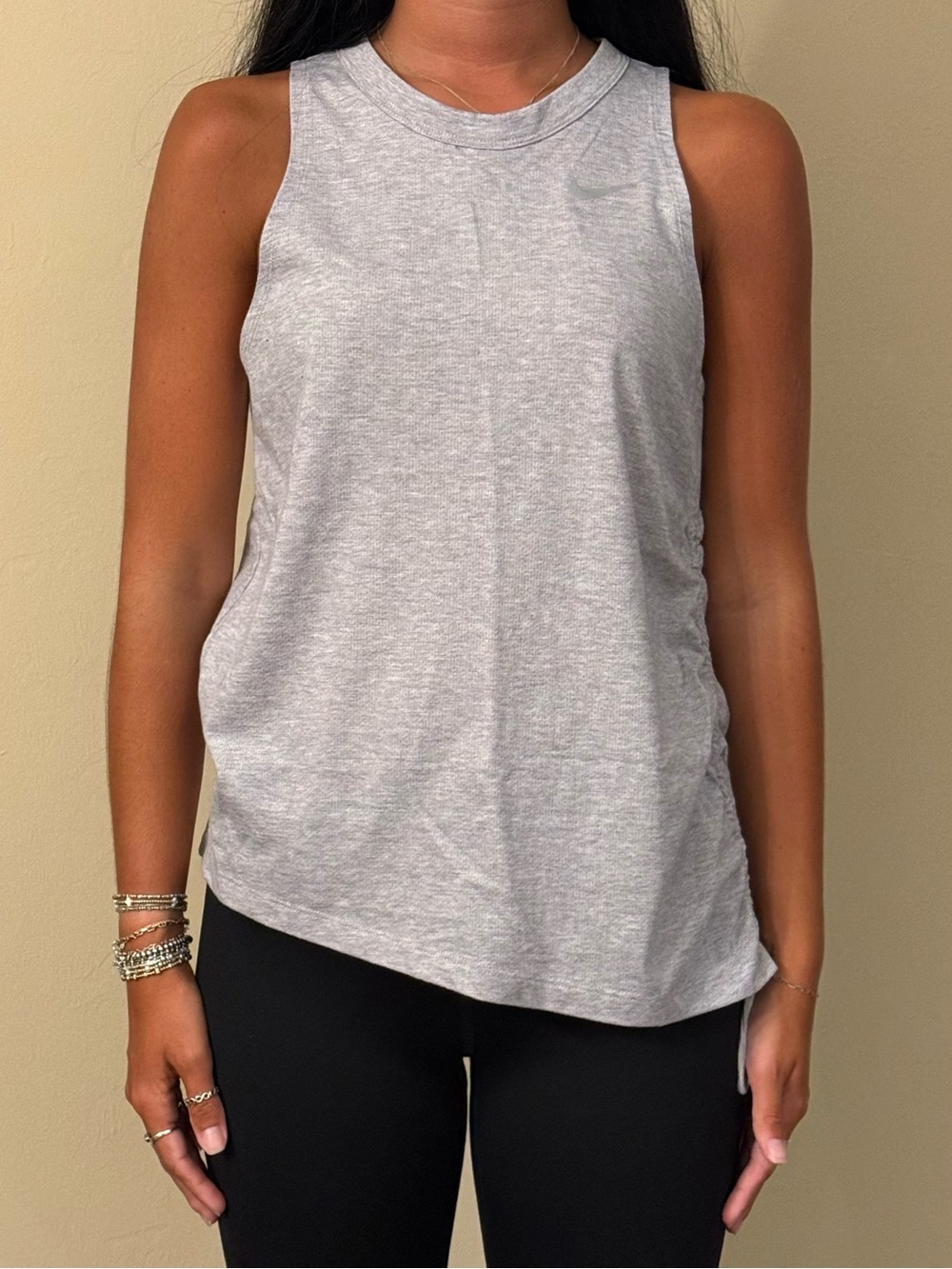 Nike Womenâs Light Gray Racer Muscle Tank